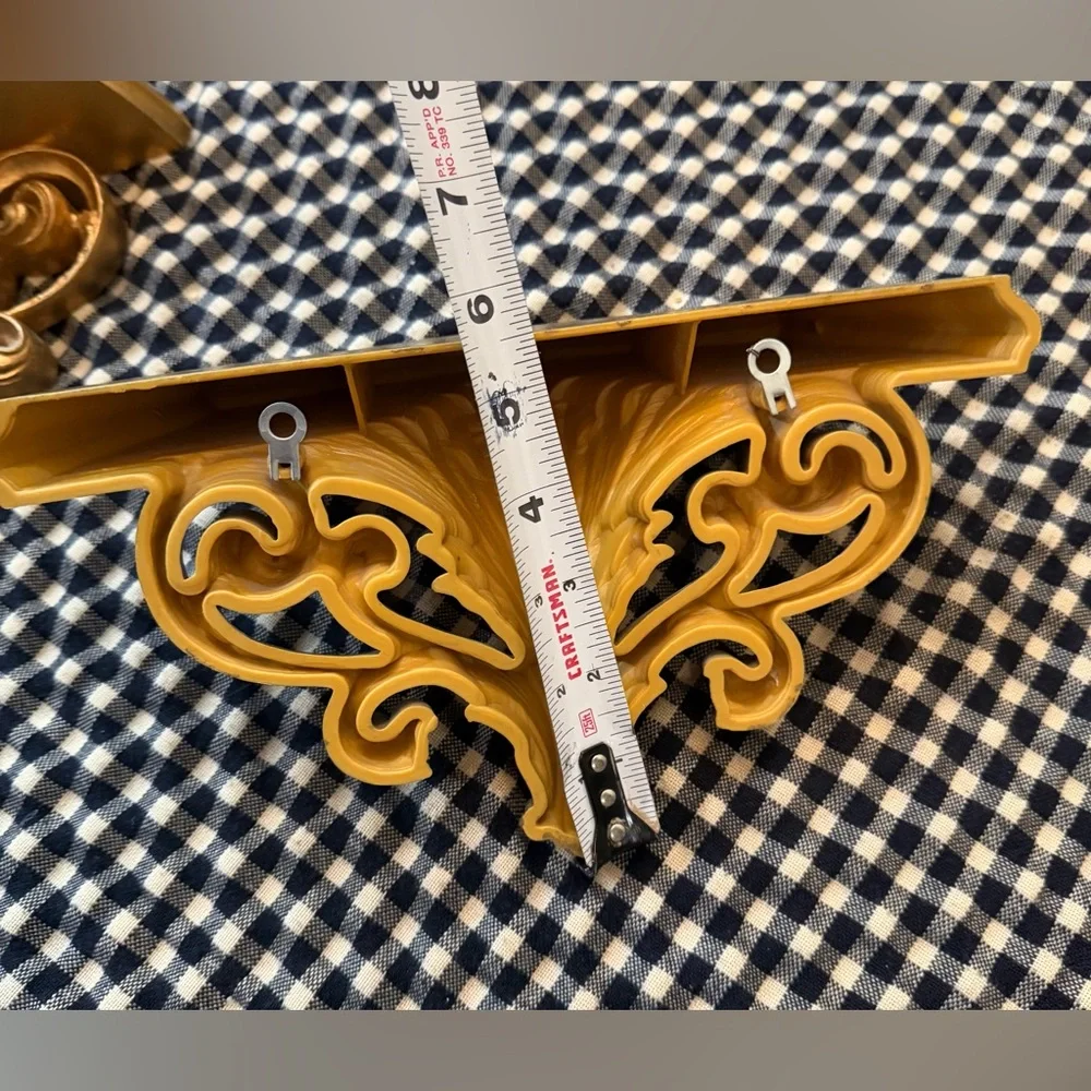 Set of Two VTG Burwood Hollywood Regency Gold Decorative Wall Display Shelves